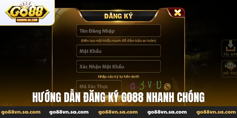 Hướng dẫn đăng ký Go88 nhanh chóng